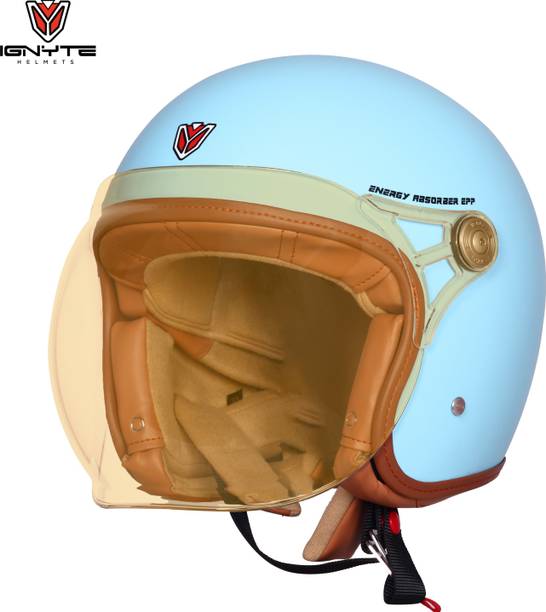 IGNYTE IGN-58 Solid ISI/DOT Certified Open Face Helmet For Men and Women Motorbike Helmet