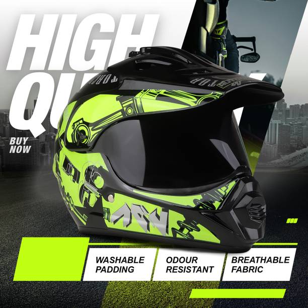 FOROLY X8 Extreme Motocross with PC Visor Stylish Graphics Unisex Motorbike Helmet