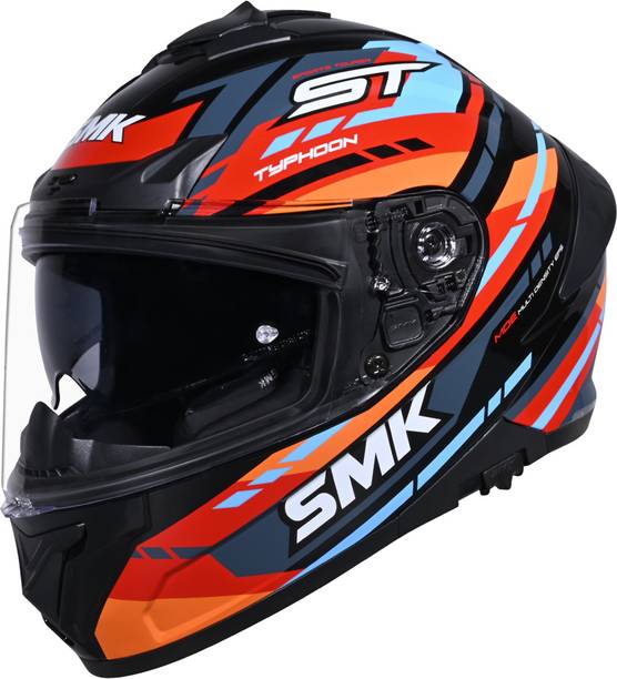 SMK Typhoon Sports Tourer ISI, DOT & ECE 06 Certified Helmet with Dual Visor Motorbike Helmet
