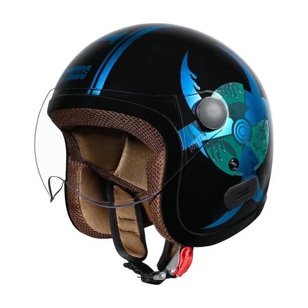 STUDDS Jet Toxic Open Face ISI Certified Helmet for Men and Women Motorbike Helmet