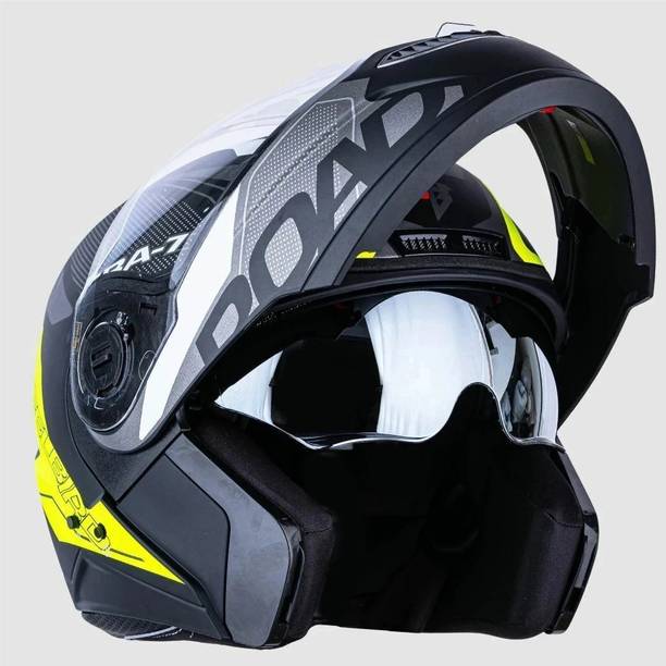 HEADFOX Smart Bluetooth Calls | Music | GPS | Waterproof | Voice Asst. Road DV Motorbike Helmet