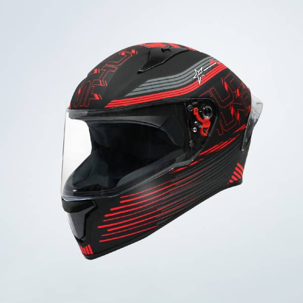 STUDDS Thunder D11 ISI Certified Full Face Graphic with Clear Visor Motorbike Helmet