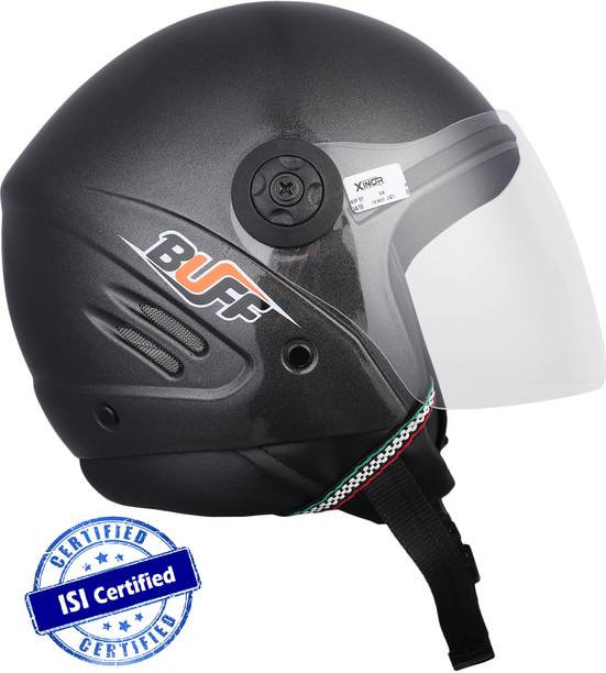 Xinor Buff Open Face Helmet for Men & Women with Plain Visor -ISI Mark Motorbike Helmet
