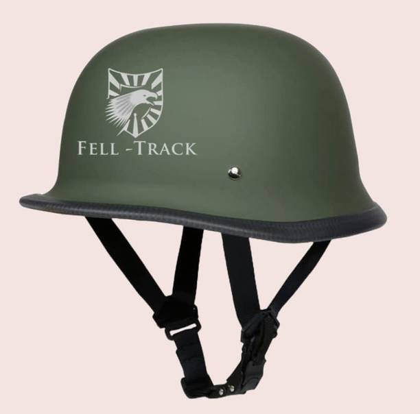 FELL-TRACK German Style Motorcycle Half Helmet Open Face Adult Men Women Green Motorbike Helmet