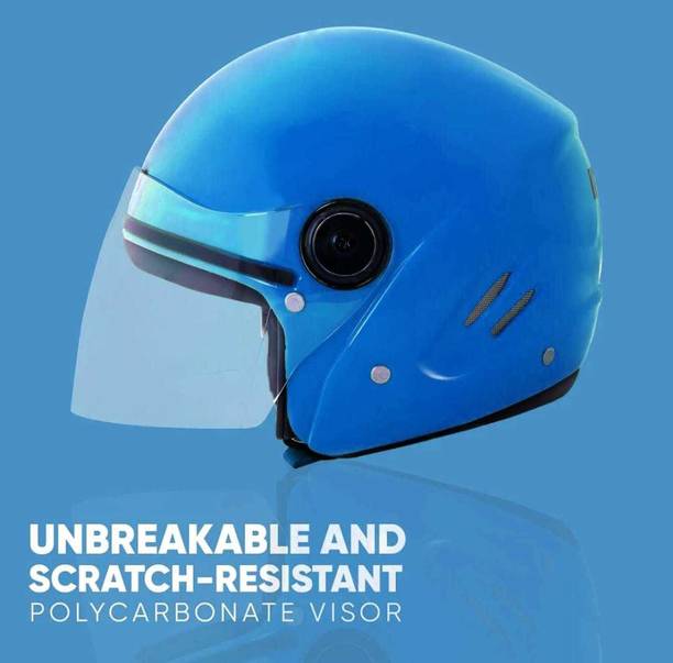 Racing-1 Track ISI Certified Open Face Helmet for Men & Women Motorbike Helmet