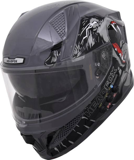 HEADFOX N2F Wolf AI Smart Bluetooth Helmet for Men & Women, ENC, GPS, Calls, LED Blinker Motorbike Helmet