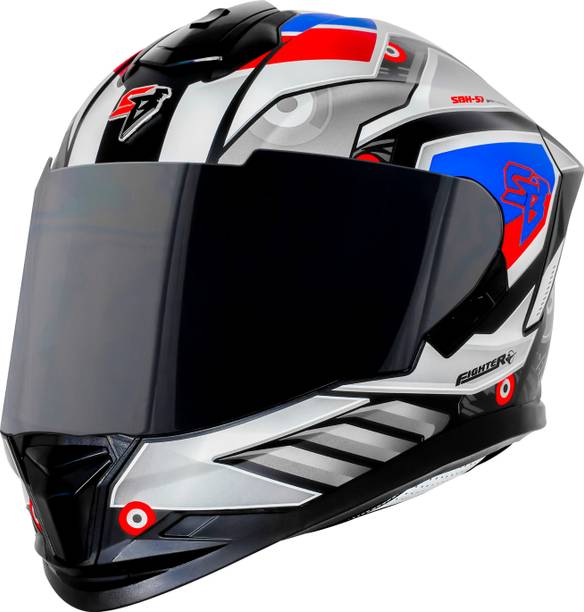 Steelbird SBH-57 Fighter F8 ISI/DOT Certified Full Face Graphic Helmet for Men and Women Motorbike Helmet