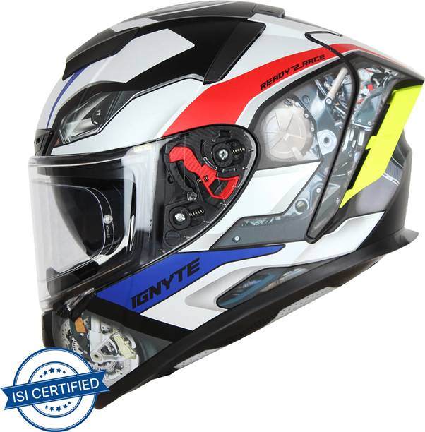 इगनाइट IGN-4 Machine ISI/DOT Certified Double Visor Full Face Graphic Helmet हेलमेट