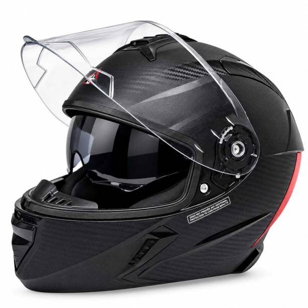 4U SUPREME Volt Full Face DOT & ISI Certified, 100% ABS Shell with Unbreakable Dual Visor Motorbike Helmet