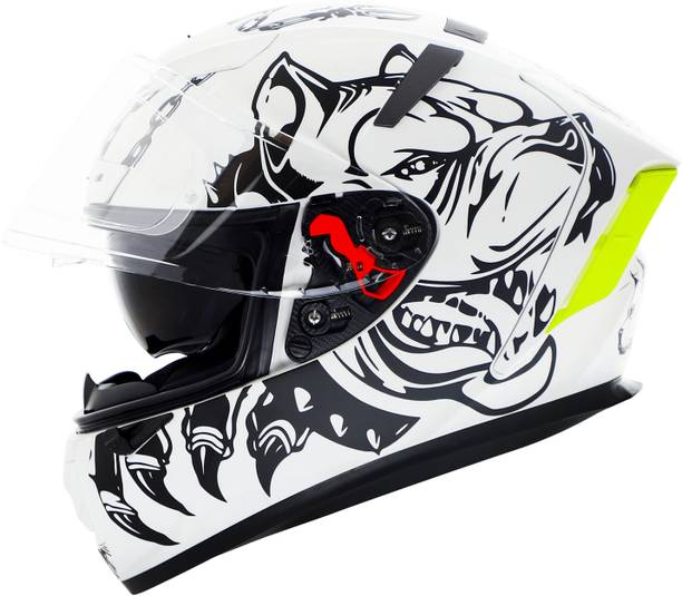 इगनाइट IGN-4 Pitbull ISI/DOT Certified Full Face Graphic Helmet with Inner Sun Shield मोटरबाइक हेलमेट