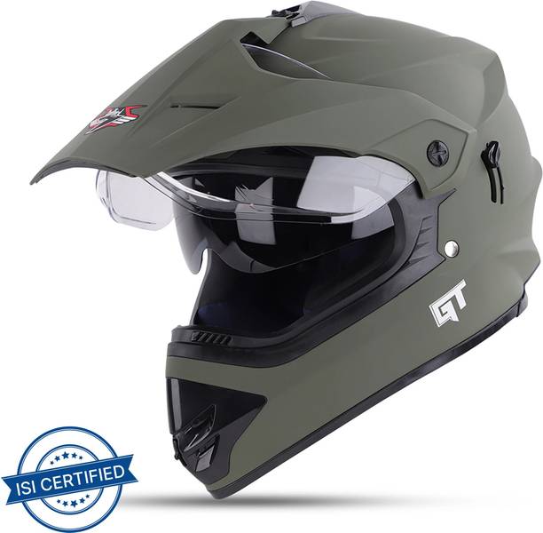 Steelbird Off Road GT ISI Certified for Men with Inner Sun Shield Motorbike Helmet