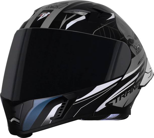 Steelbird SBA-20 Strange ISI Certified Flip-Up Graphic Helmet for Men and Women Motorbike Helmet