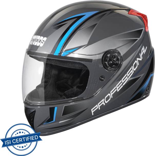 STUDDS Professional D2 Full Face Helmet (Grey N1, M ) Motorbike Helmet