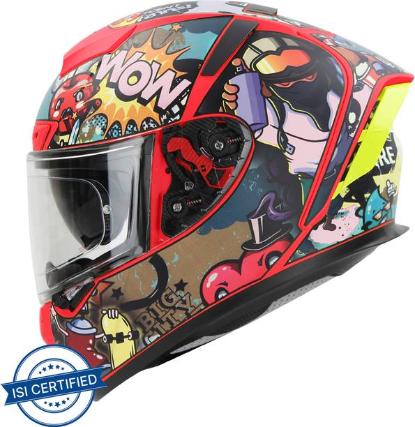 इगनाइट IGN-4 Subway Surfer ISI/DOT Certified Double Visor Full Face Graphic Helmet मोटरबाइक हेलमेट