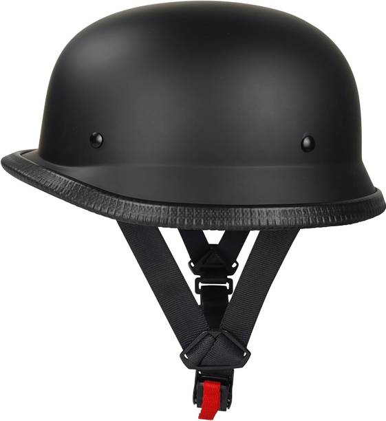ELECOVER German Style Helmet, Thin Skull Cap Half Helmet for Adult Men Women(Dull Black) Motorsports Helmet