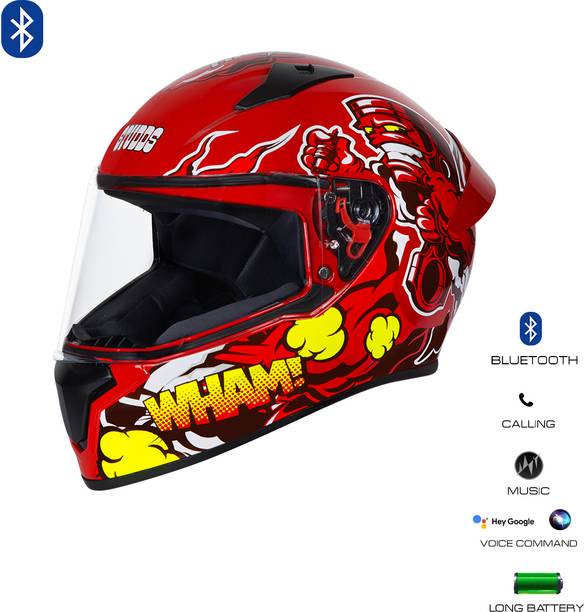 स्टड्स Thunder Communication Ready D10 Bluetooth Helmet हेलमेट