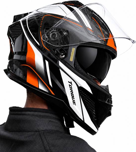 Steelbird Air SBH-25 ISS Sharp Torque Glossy Black Orange Full Face ISI Certifie