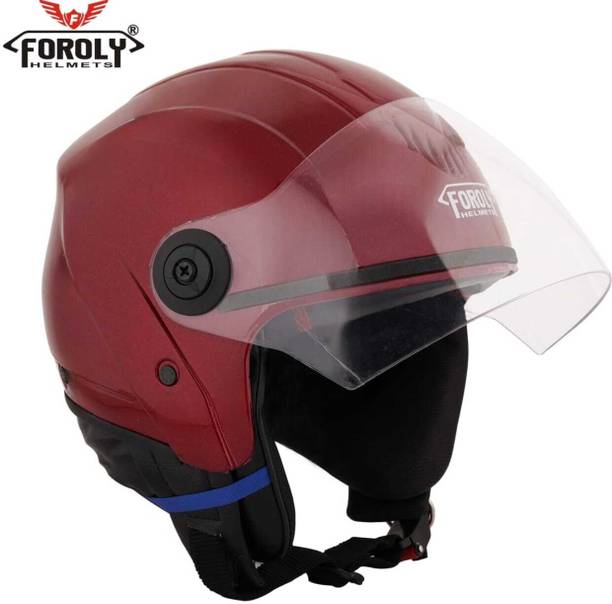 FOROLY Track GT Unisex Open Face With Scratch Resistant VisorISI Motorbike Helmet