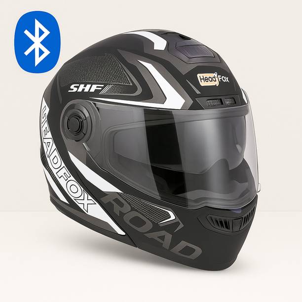 HEADFOX N2 Air 7 Smart Bluetooth Calls | Music | GPS | Waterproof | Voice Asst. Road DV Motorsports Helmet