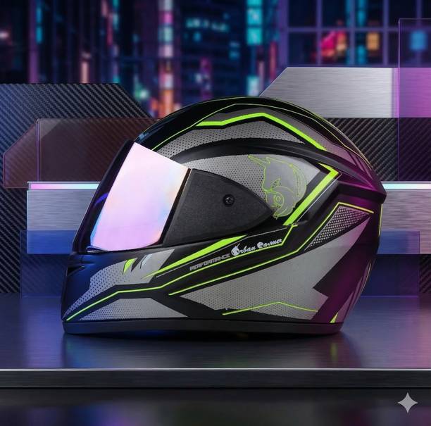 urban carrier ABS Material Full Face Rainbow Visor, UV Scratch Resistance Motorbike Helmet
