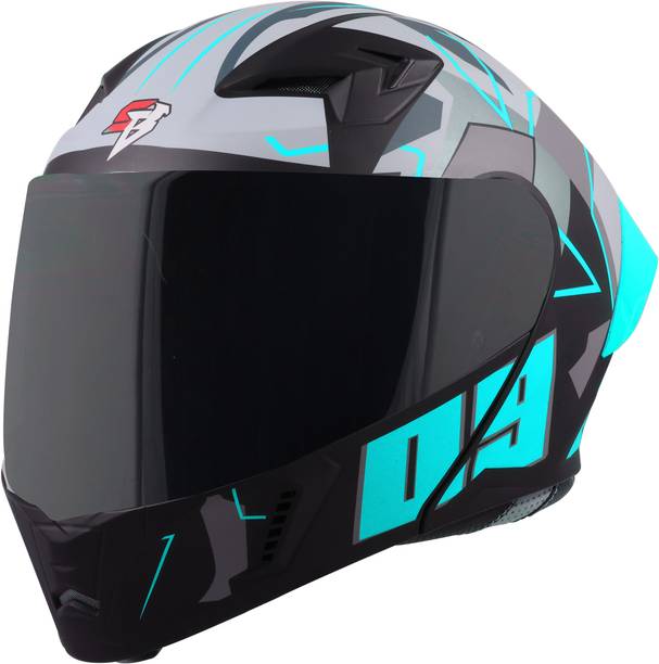 Steelbird SBA-20 09 ISI Certified Flip-Up Graphic Helmet for Men and Women Motorbike Helmet