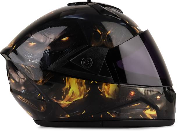 ROAD ARMOR ABS Material Full Face PC Visor, UV Scratch Resistance Motorbike Helmet