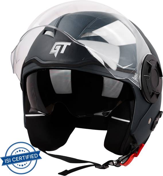 Steelbird GT Dashing ISI Certified Open Face for Men & Women with Inner Sun Shield Motorbike Helmet