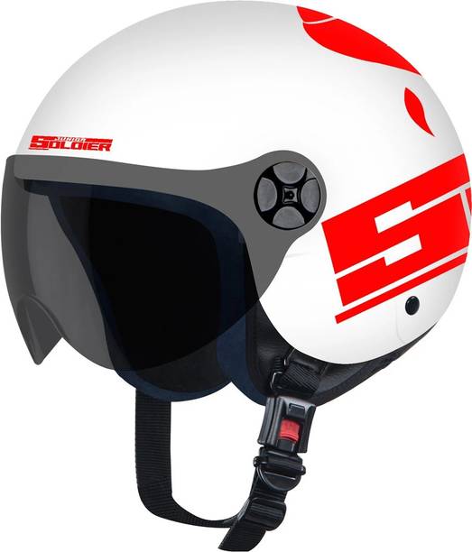 Steelbird Junior Soldier Open Face Helmet for Kids 14+ Year Old, 580 MM Motorbike Helmet