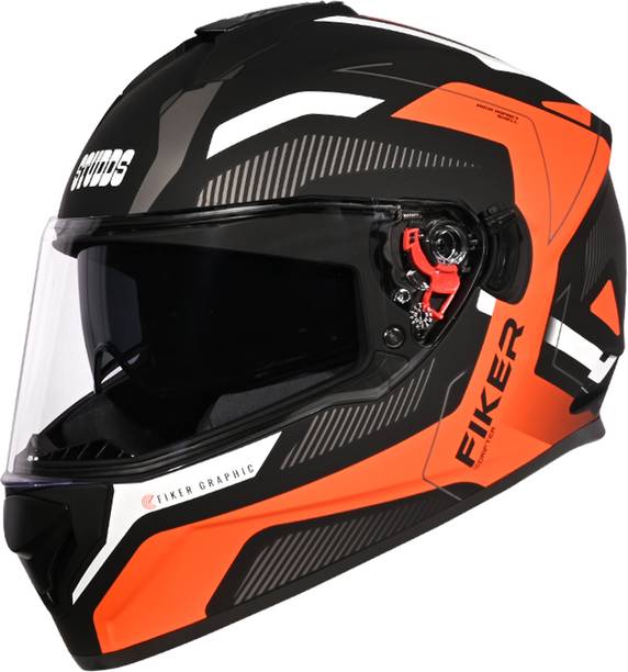STUDDS Drifter D5 Fiker ISI Certified with Dual Visor & Spoiler Full Face Helmet Helmet Motorbike Helmet