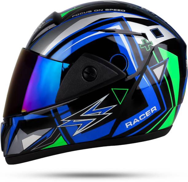 Agx Rado Tiger with Anti UV Rainbow Visor, ABS Material, Unisex Motorbike Helmet