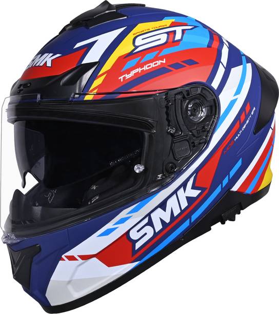 SMK Typhoon Sports Tourer ISI, DOT & ECE 06 Certified Helmet with Dual Visor Motorbike Helmet