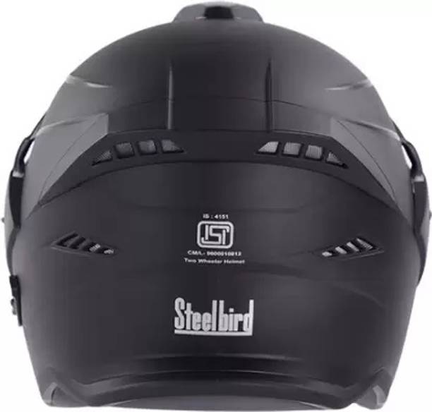 Steelbird SBH-23 AVA Dashing Black Motorbike Helmet