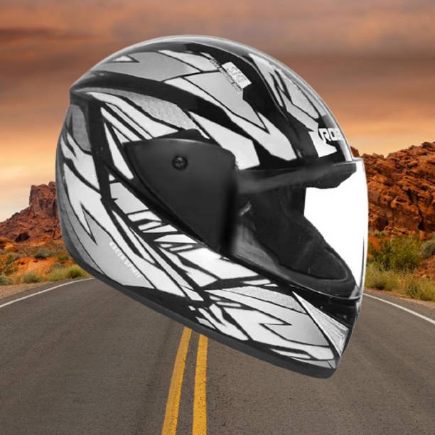 KIN Full Face Helmet_ISI certified_Silver_H12 Motorbike Helmet