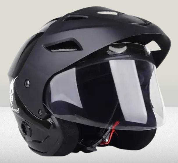 Lxt Black_Nano_Half_face_Helmet_with ISI Certified_BK_11 Motorbike Helmet