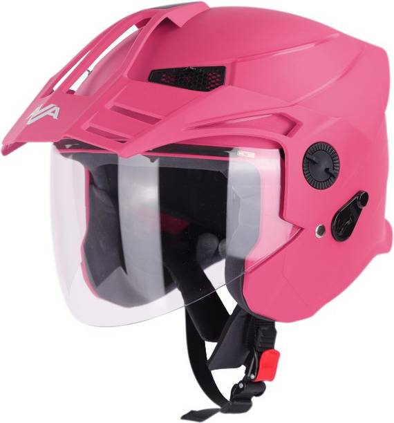 Steelbird SBH-23 AVA OPEN FACE PINK WIHT PEAK SIZE 580MM Motorbike Helmet