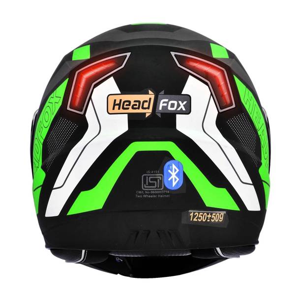 HEADFOX N2 Smart Bluetooth sba7 Calls | Music | GPS | Waterproof | Voice Command Road DV Motorbike Helmet