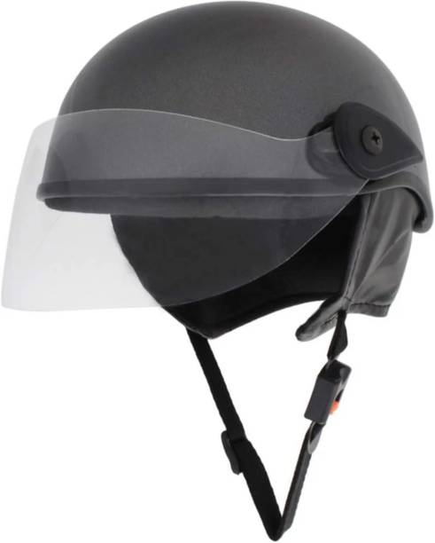 Anjana ALL MULTIPURPOSE HALF HELMET FOR UNISEX(GUN GREY) Motorbike Helmet