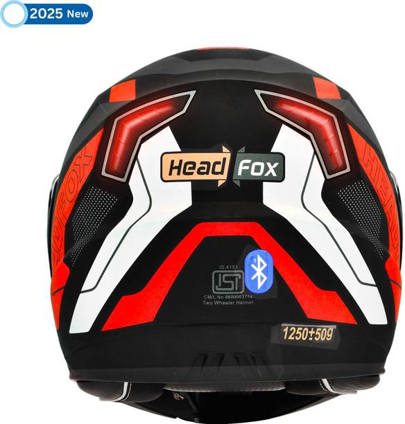 HEADFOX N2 Air 7 Smart Bluetooth Calls | Voice Asst. | GPS | Waterproof | Music Road DV Motorbike Helmet