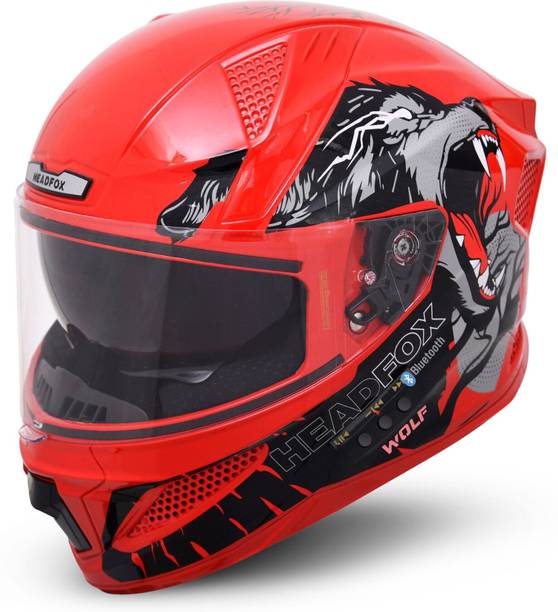 HEADFOX N2 Flash Wolf AI Smart Bluetooth Helmet for Men with Subwoofer, ENC, GPS & Calls Motorbike Helmet