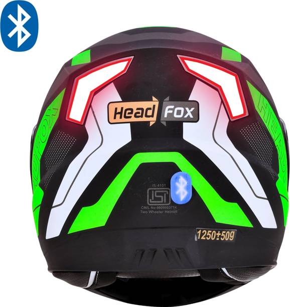 HEADFOX N2 Air 7 Smart Bluetooth Calls | Voice Asst. | GPS | Waterproof | Music Road DV Motorbike Helmet