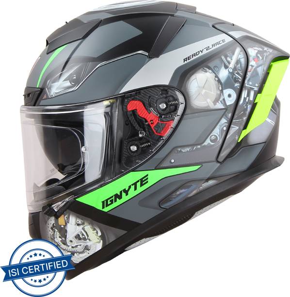 IGNYTE IGN-4 Machine ISI/DOT Certified Double Visor Full Face Graphic Helmet Motorbike Helmet