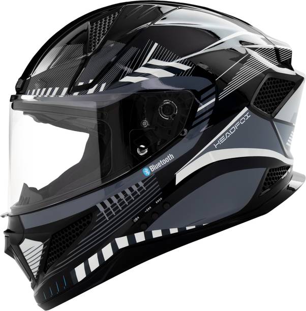 HEADFOX N2F Track Smart Bluetooth For Men & Women| ISI Certified, Music & Calls Motorbike Helmet
