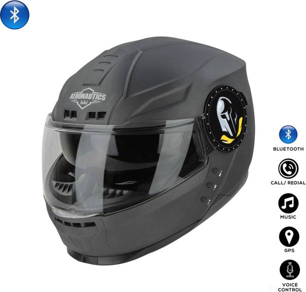 Steelbird Bluetooth Full Face ISI Certified Helmet for Men with Inner Smoke Sun Shield Motorbike Helmet