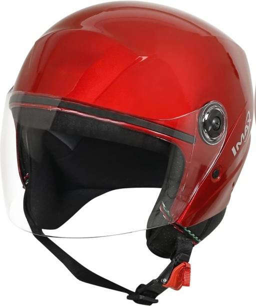 Anjana ABS TRACK SUPER OPEN FACE FOR UNISEX WITH PC VISOR(RED GLOSSY) Motorbike Helmet
