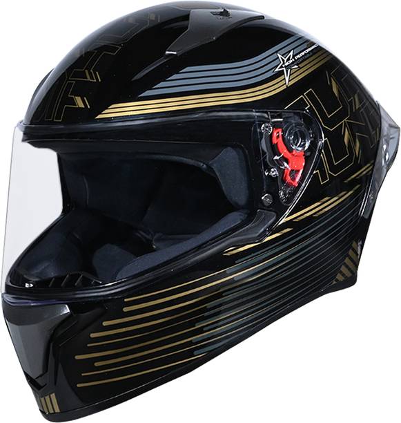 STUDDS Thunder D11 ISI Certified Full Face Graphic with Clear Visor Motorbike Helmet