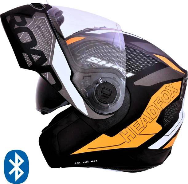 HEADFOX N2 Smart Bluetooth sba7 Calls | Music | GPS | Waterproof | Voice Command Road DV Motorbike Helmet