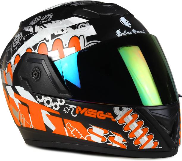 urban carrier Material Full Face Rainbow Visor, UV Scratch Resistance Motorbike Helmet