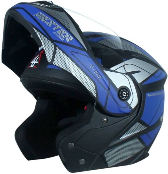 4U SUPREME Aster Dx Flipup Helmet (Blue) Motorbike Helmet