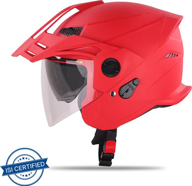 Steelbird SBH-23 GT Plus Open Face ISI Certified Helmet with Inner Sun Shield Motorbike Helmet
