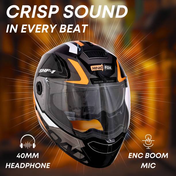HEADFOX N2 Air 7 Smart Bluetooth Waterproof | Music | GPS | Calls | Voice Asst. Road DV Motorbike Helmet